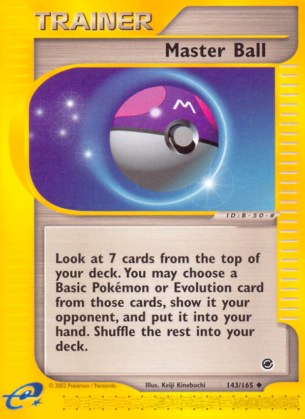 Master Ball Pokemon card (143/165, Expedition Base Set)
