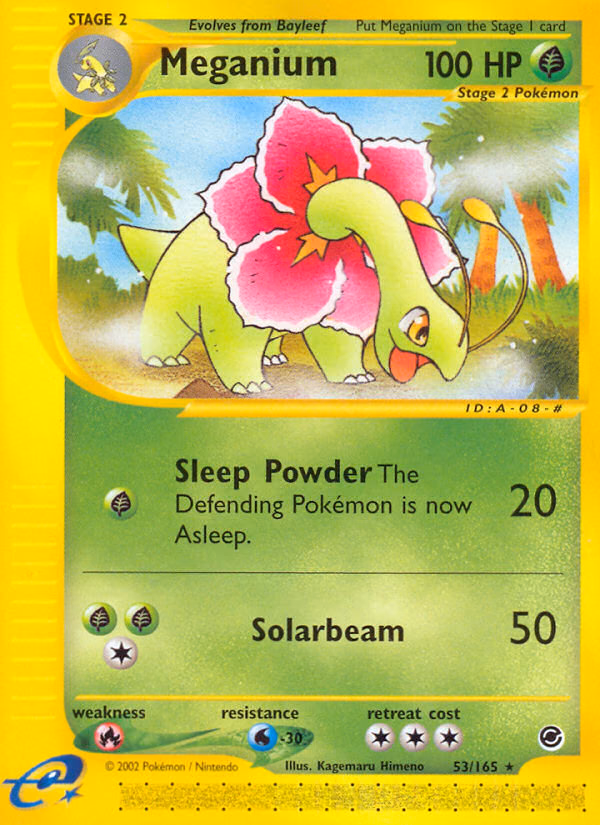 Meganium Pokemon card (53/165, Expedition Base Set)