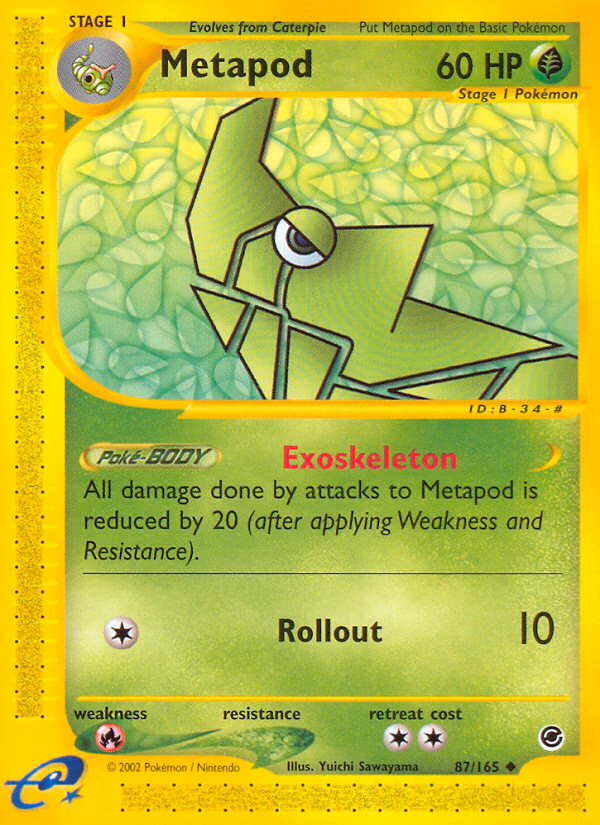 Metapod Pokemon card (87/165, Expedition Base Set)