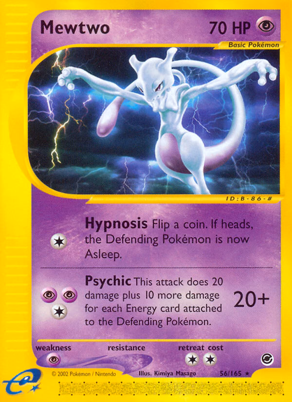 Mewtwo Pokemon card (56/165, Expedition Base Set)