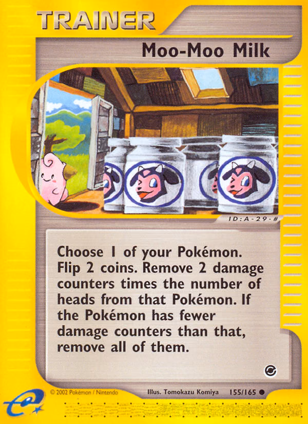 Moo-Moo Milk Pokemon card (155/165, Expedition Base Set)