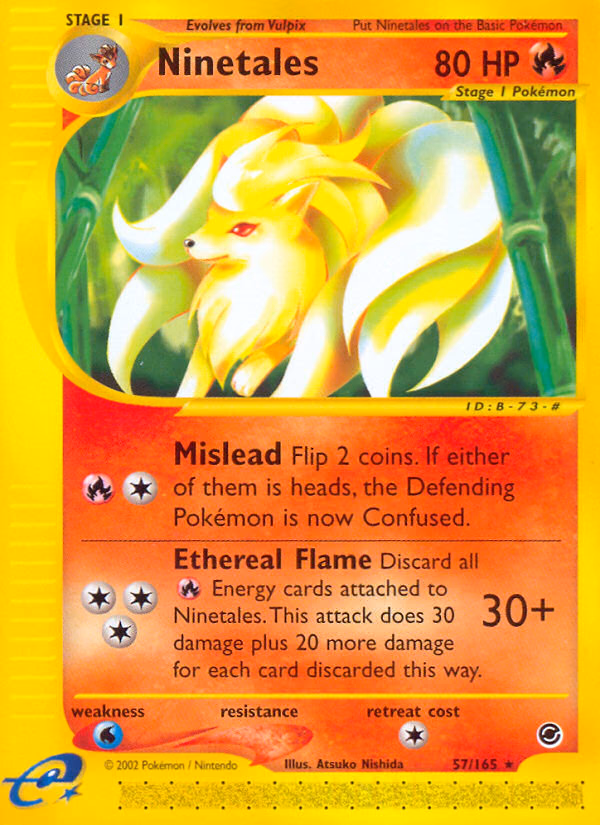 Ninetales Pokemon card (57/165, Expedition Base Set)