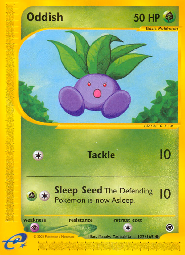 Oddish Pokemon card (122/165, Expedition Base Set)