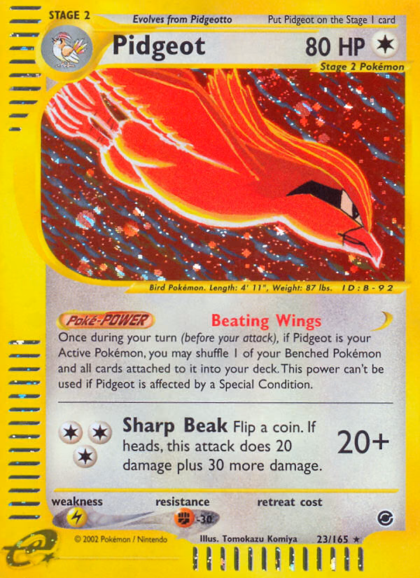 Pidgeot Pokemon card (23/165, Expedition Base Set)