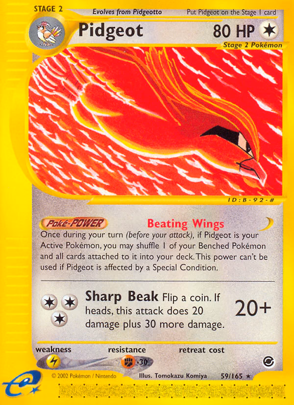 Pidgeot Pokemon card (59/165, Expedition Base Set)