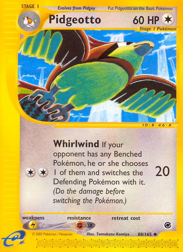 Pidgeotto Pokemon card (88/165, Expedition Base Set)