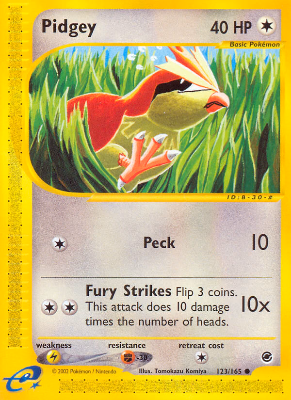 Pidgey Pokemon card (123/165, Expedition Base Set)
