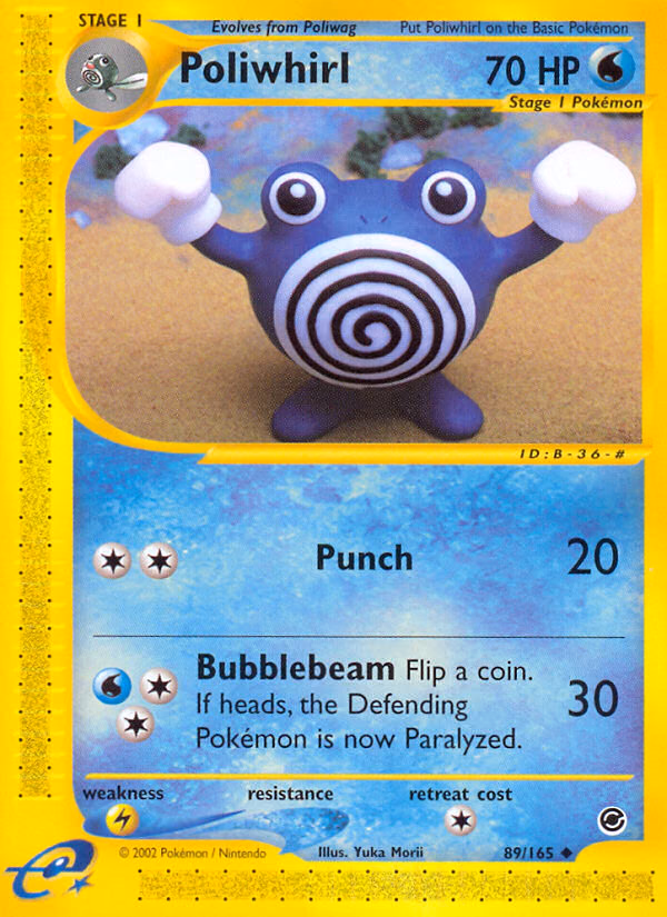 Poliwhirl Pokemon card (89/165, Expedition Base Set)