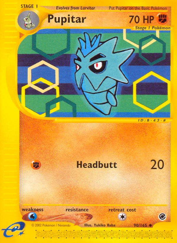 Pupitar Pokemon card (90/165, Expedition Base Set)