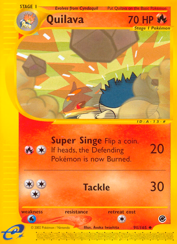 Quilava Pokemon card (91/165, Expedition Base Set)