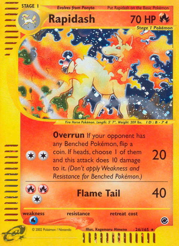 Rapidash Pokemon card (26/165, Expedition Base Set)