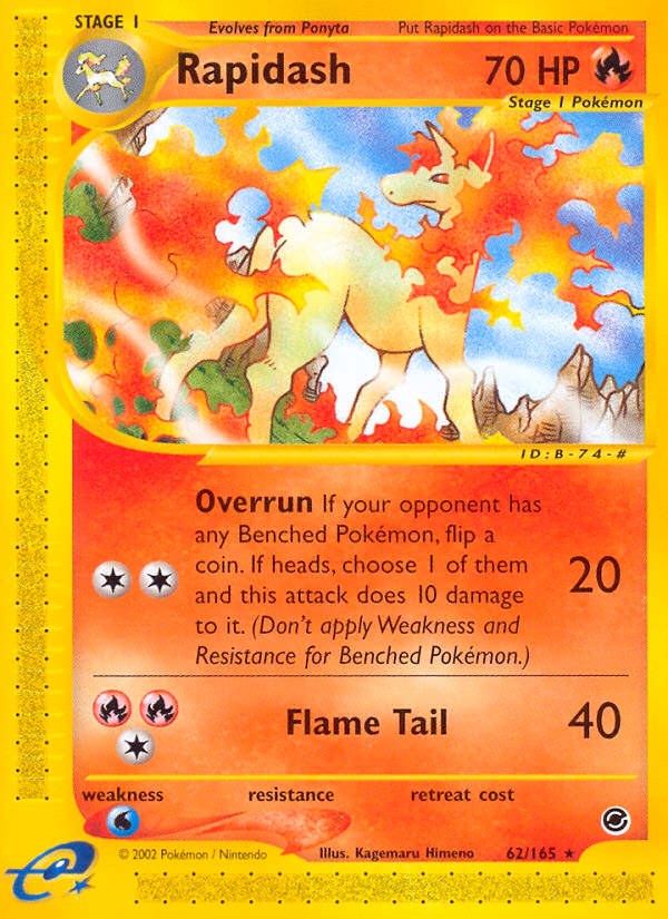 Rapidash Pokemon card (62/165, Expedition Base Set)