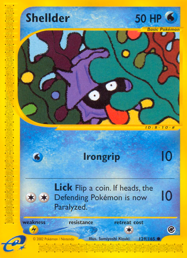 Shellder Pokemon card (129/165, Expedition Base Set)