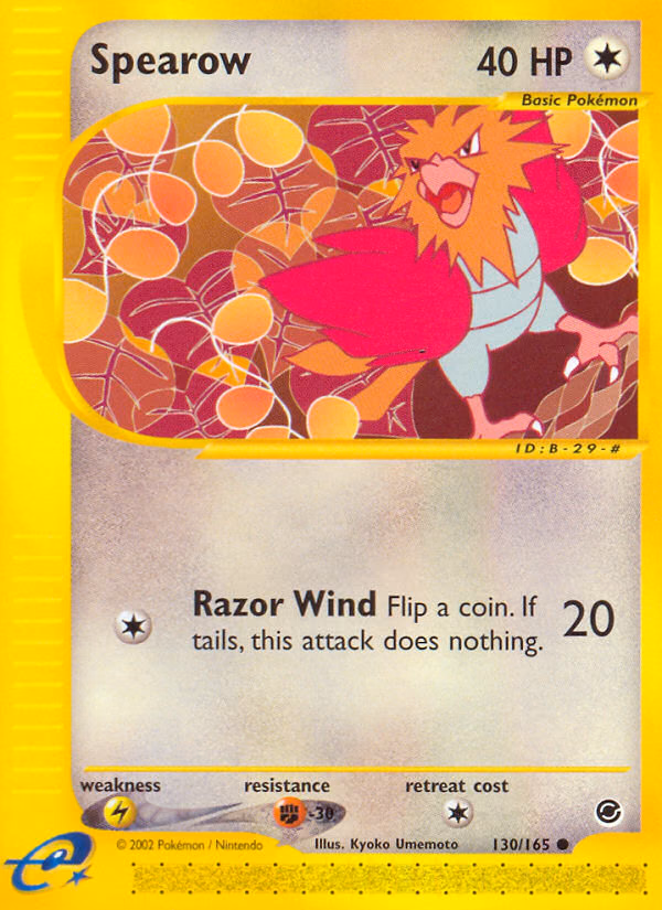 Spearow Pokemon card (130/165, Expedition Base Set)