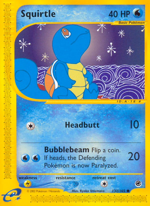 Squirtle Pokemon card (132/165, Expedition Base Set)