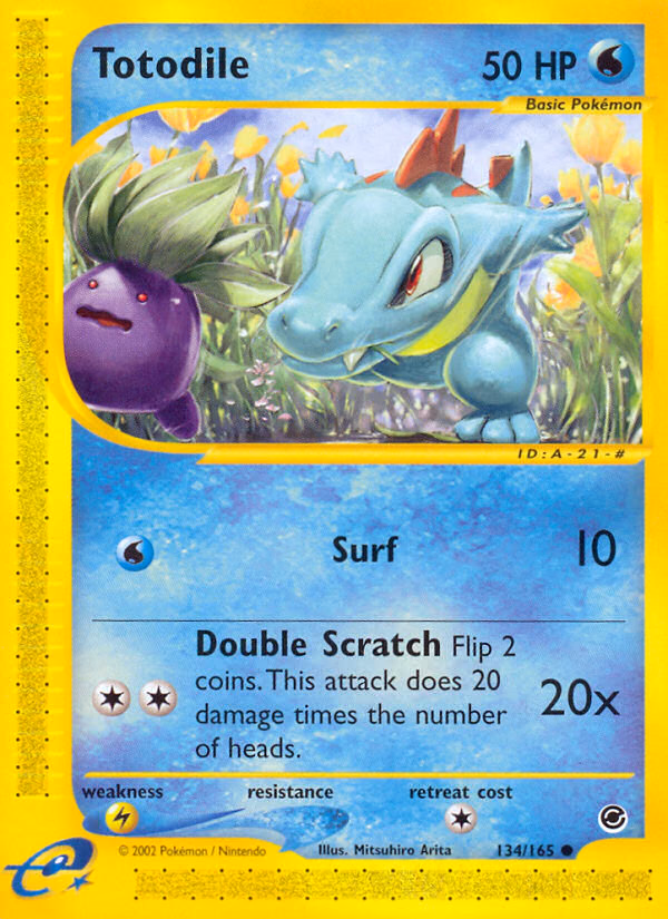 Totodile Pokemon card (134/165, Expedition Base Set)