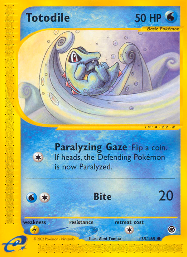 Totodile Pokemon card (135/165, Expedition Base Set)