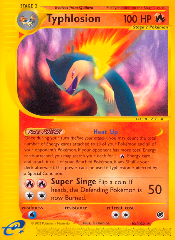 Typhlosion Pokemon card (65/165, Expedition Base Set)