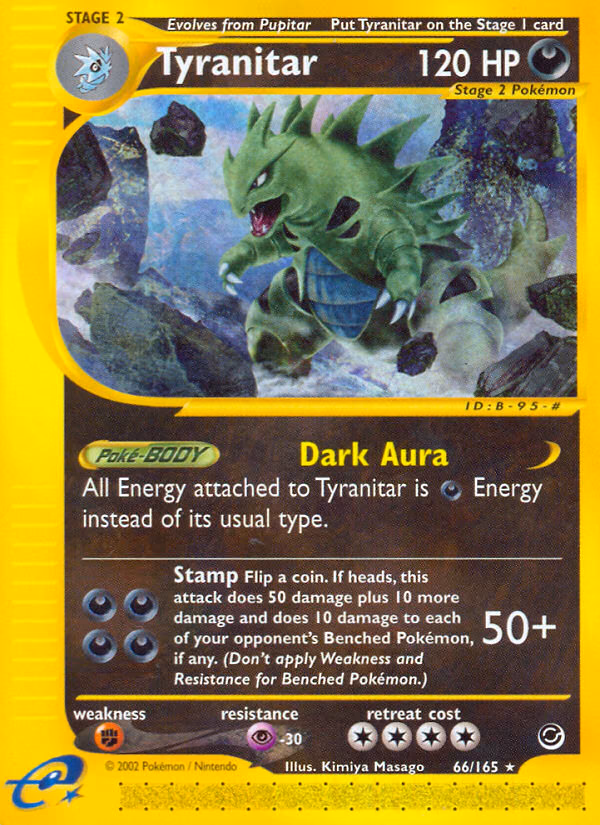 Tyranitar Pokemon card (66/165, Expedition Base Set)