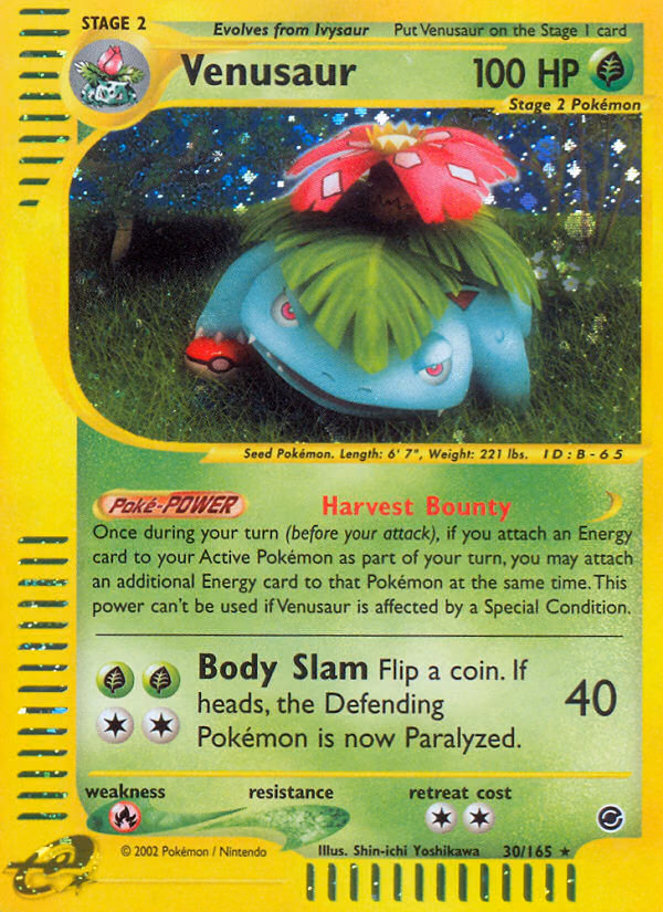 Venusaur Pokemon card (30/165, Expedition Base Set)