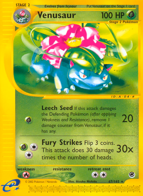 Venusaur Pokemon card (67/165, Expedition Base Set)