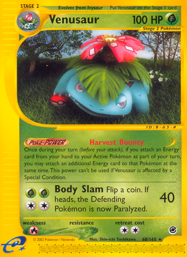 Venusaur Pokemon card (68/165, Expedition Base Set)