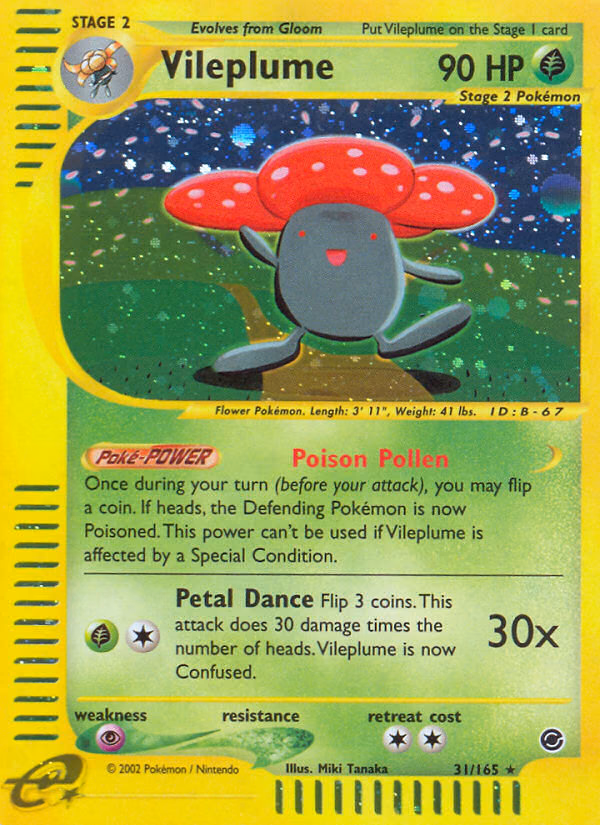 Vileplume Pokemon card (31/165, Expedition Base Set)