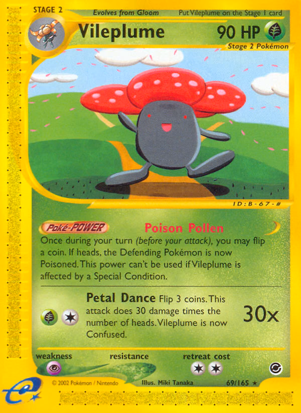 Vileplume Pokemon card (69/165, Expedition Base Set)