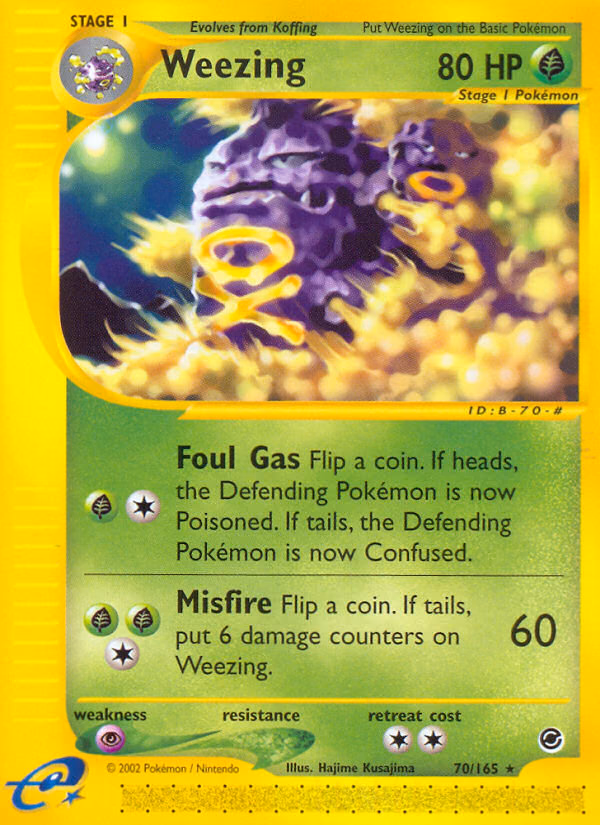 Weezing Pokemon card (70/165, Expedition Base Set)