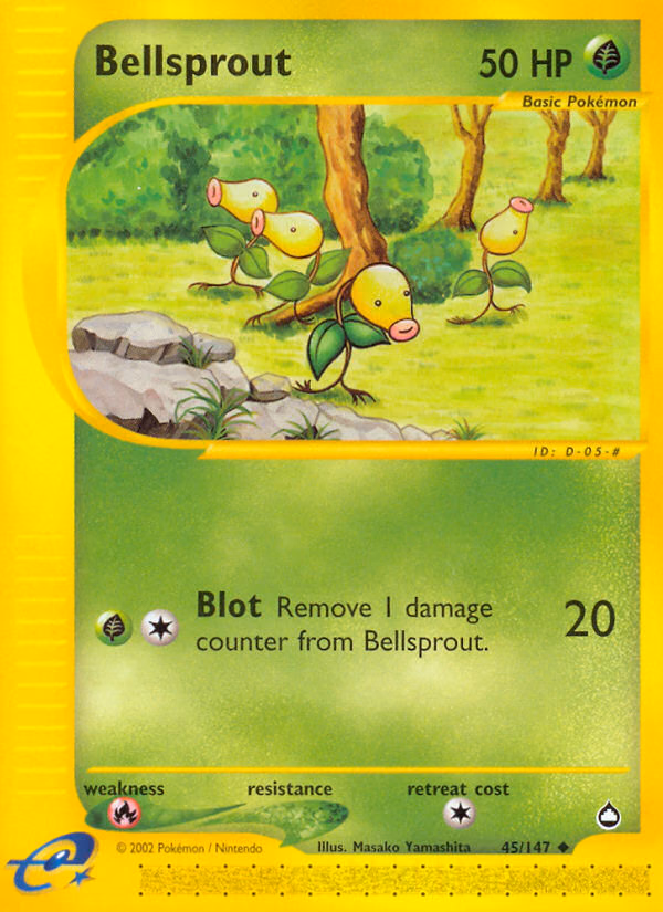 Bellsprout Pokemon card (45/147, Aquapolis)