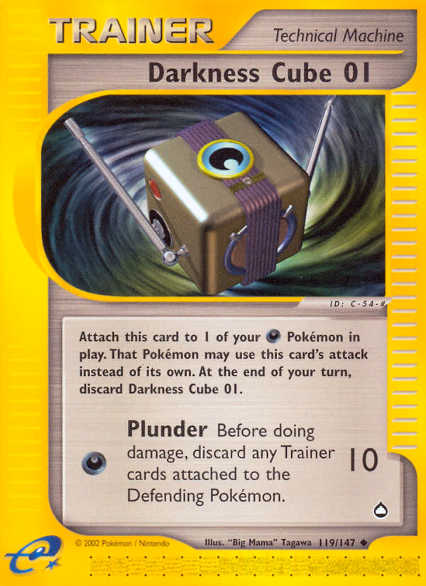 Darkness Cube 01 Pokemon card (119/147, Aquapolis)