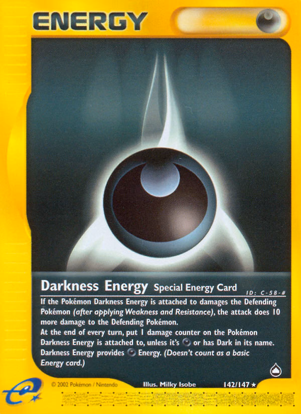 Darkness Energy Pokemon card (142/147, Aquapolis)