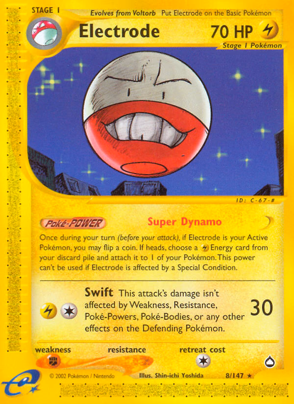 Electrode Pokemon card (8/147, Aquapolis)