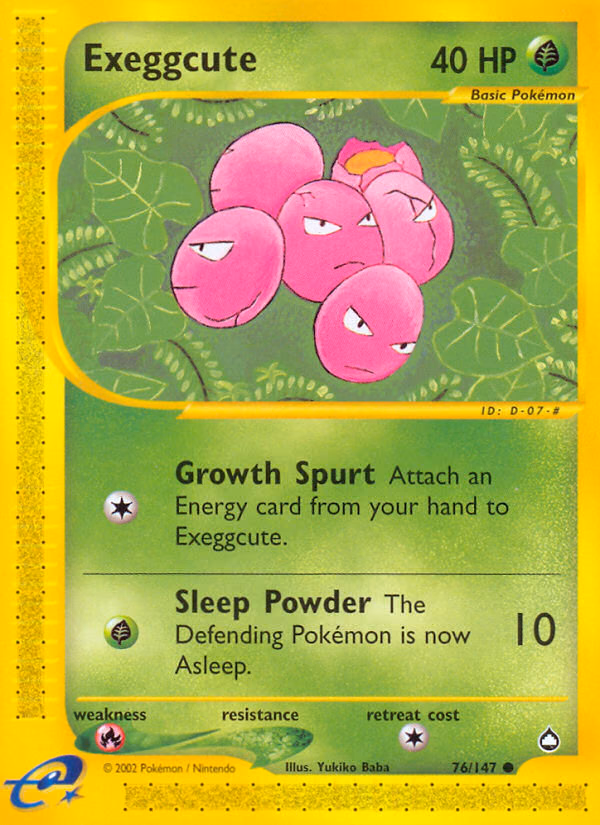 Exeggcute Pokemon card (76/147, Aquapolis)