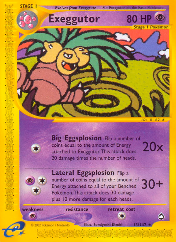 Exeggutor Pokemon card (13/147, Aquapolis)