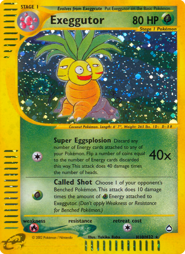 Exeggutor Pokemon card (H10/H32, Aquapolis)