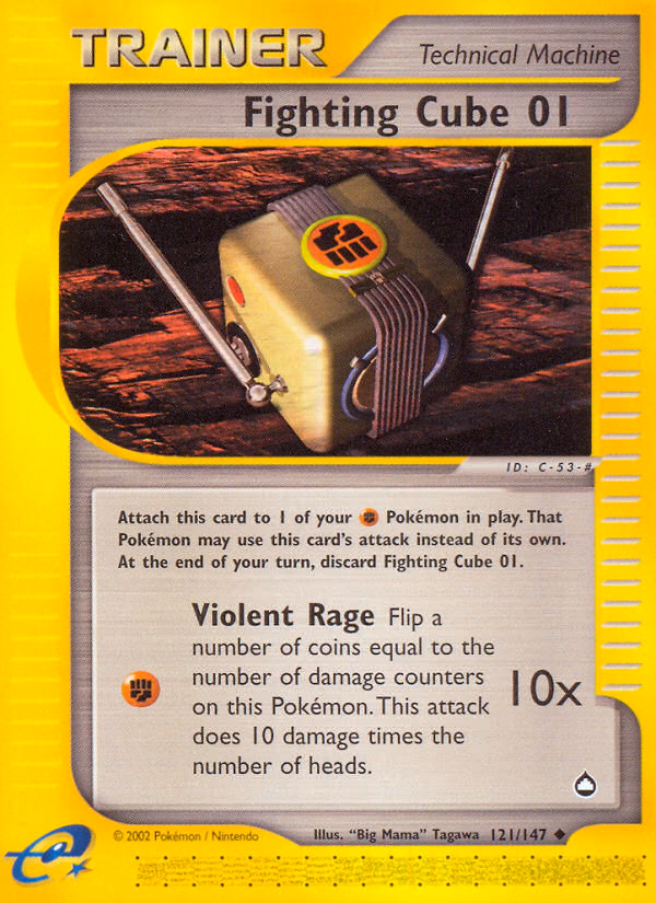 Fighting Cube 01 Pokemon card (121/147, Aquapolis)