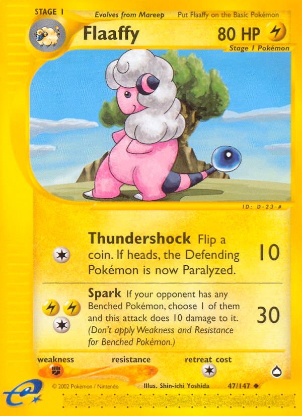 Flaaffy Pokemon card (47/147, Aquapolis)