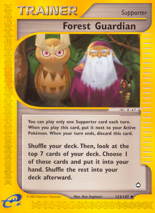 Forest Guardian Pokemon card (123/147, Aquapolis)