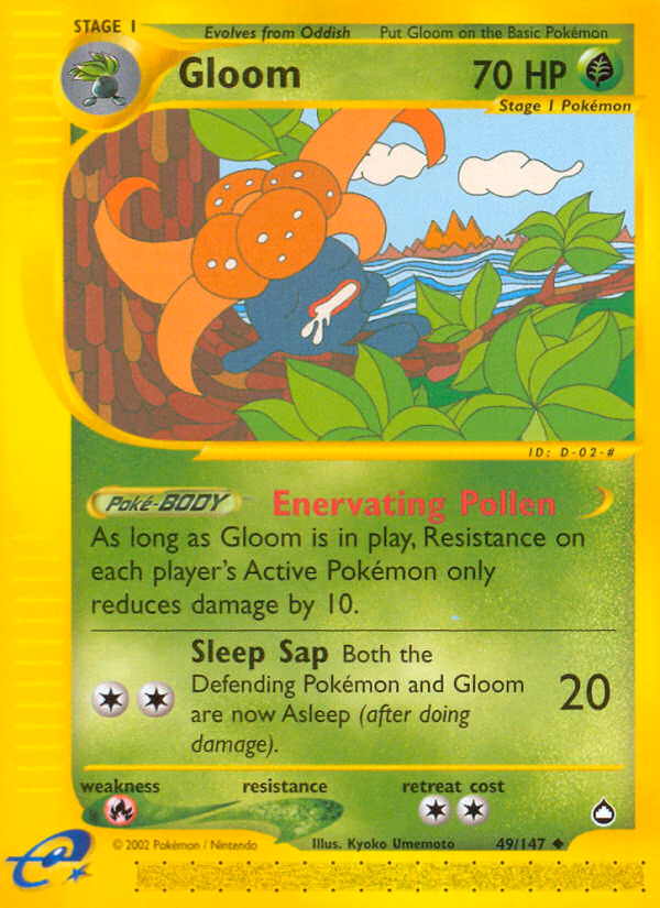 Gloom Pokemon card (49/147, Aquapolis)