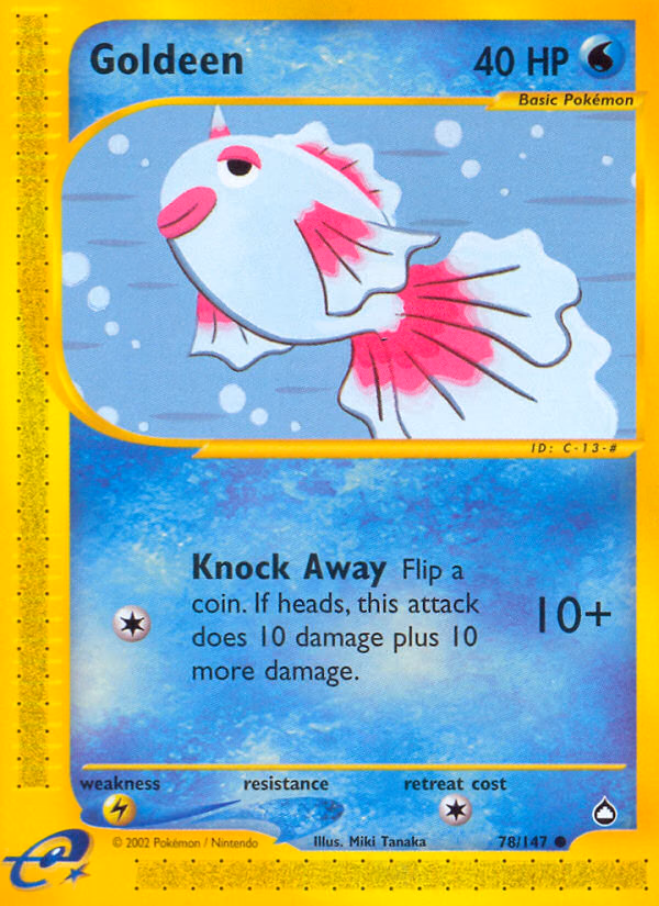Goldeen Pokemon card (78/147, Aquapolis)