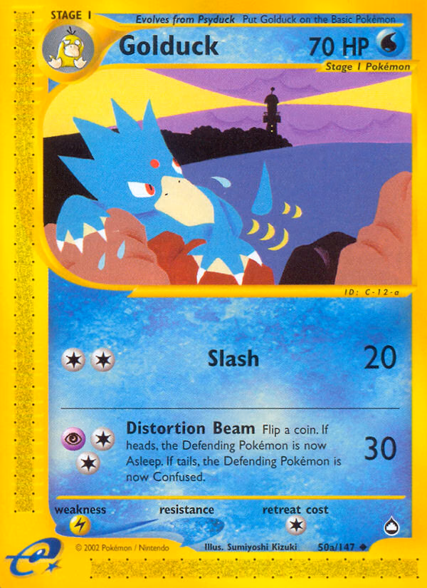 Golduck Pokemon card (50/147, Aquapolis)