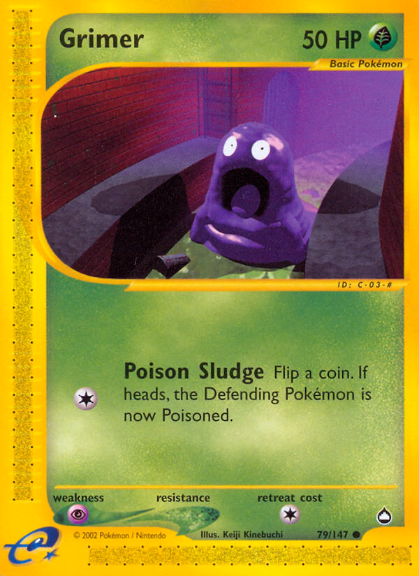 Grimer Pokemon card (79/147, Aquapolis)
