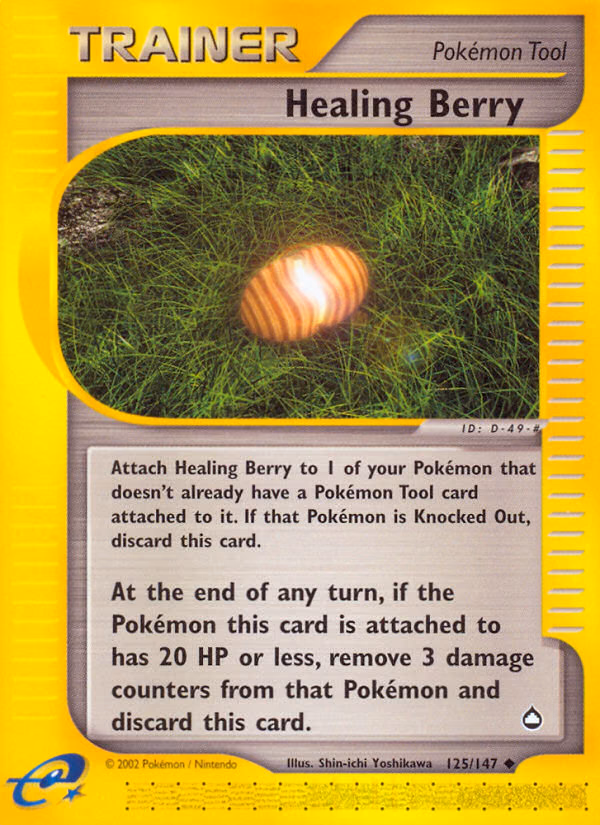 Healing Berry Pokemon card (125/147, Aquapolis)
