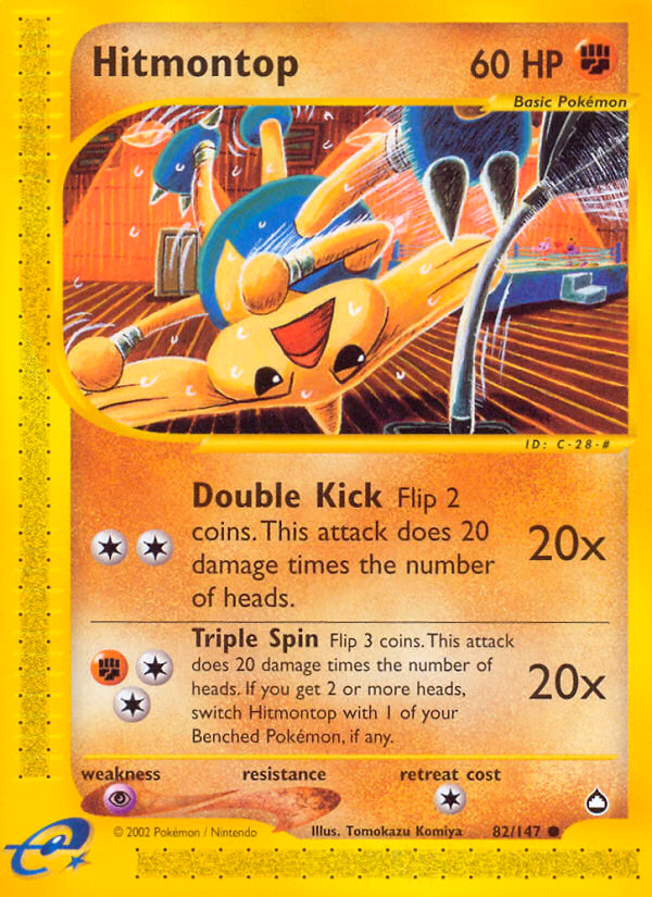 Hitmontop Pokemon card (82/147, Aquapolis)