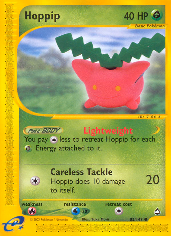 Hoppip Pokemon card (83/147, Aquapolis)