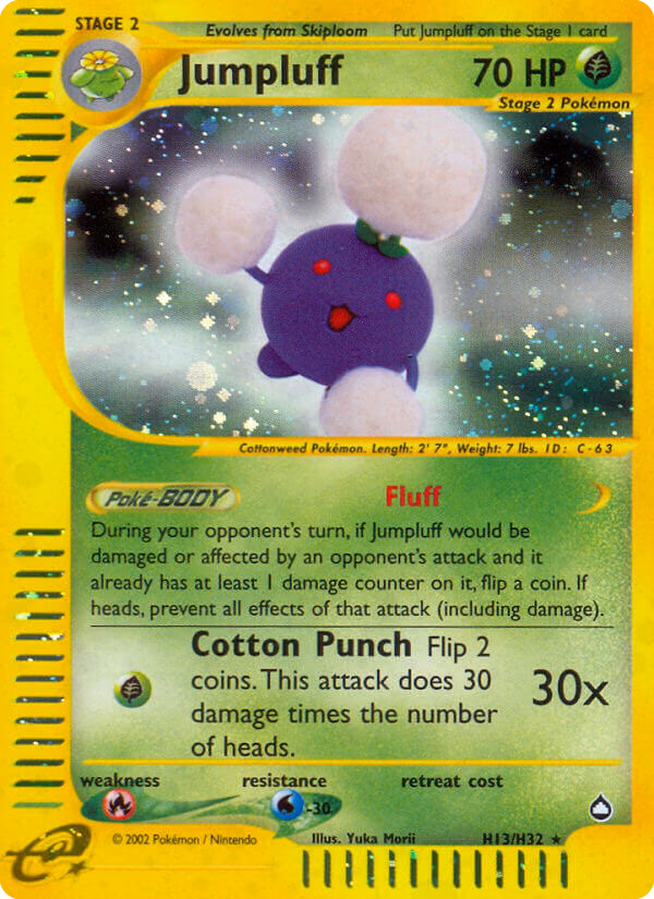 Jumpluff Pokemon card (H13/H32, Aquapolis)