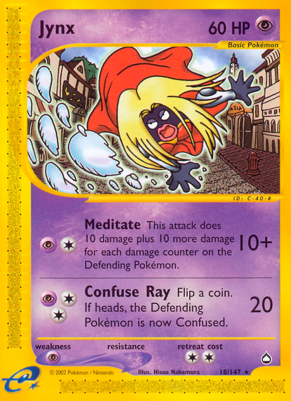Jynx Pokemon card (18/147, Aquapolis)