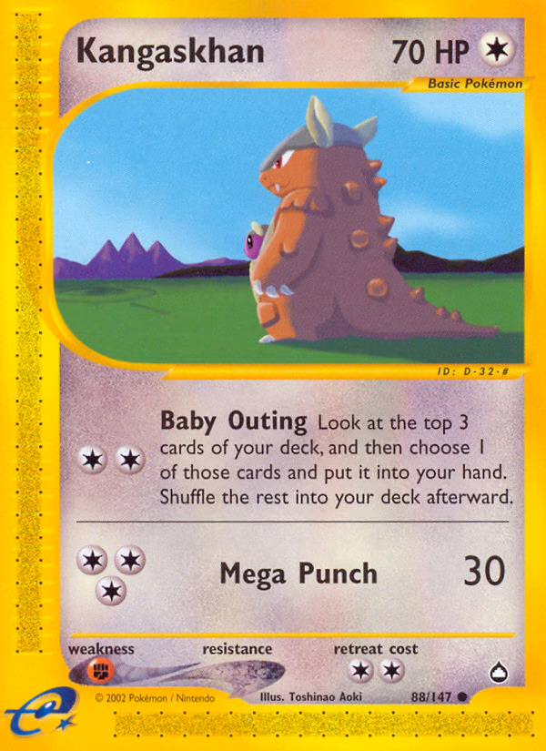 Kangaskhan Pokemon card (88/147, Aquapolis)