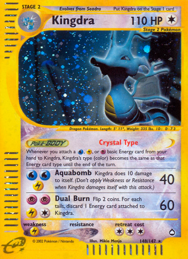 Kingdra Pokemon card (148/147, Aquapolis)